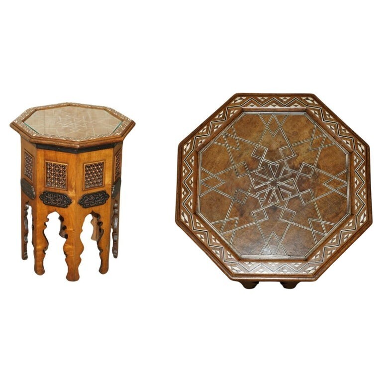 FINE 19TH CENTURY HAND CARVED LIBERTY’S LONDON MOORISH SIDE END LAMP WINE TABLE