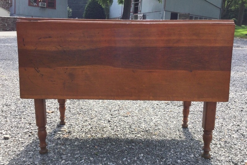 Vintage Antique Handmade Wooden Table with Fold Down Sides Early 1900's gallery