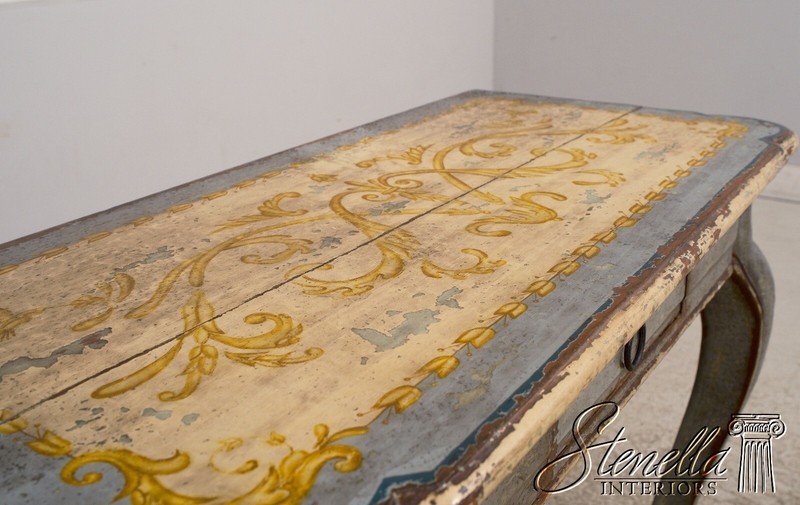 L68400: Italian Paint Decorated 1 Drawer Console Table gallery