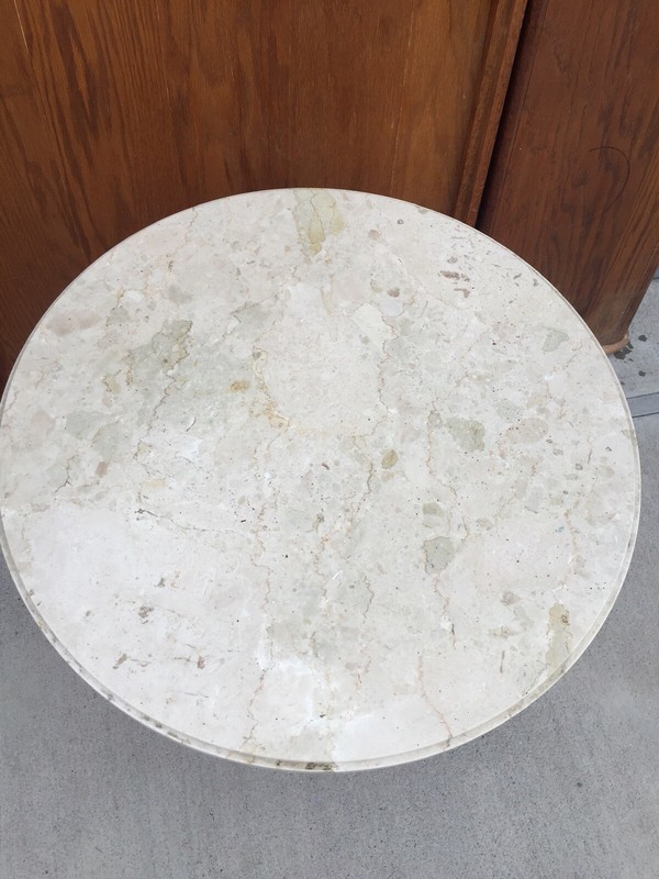 Vintage Hollywood Regency Side Table Italian Marble Mont Asian gallery