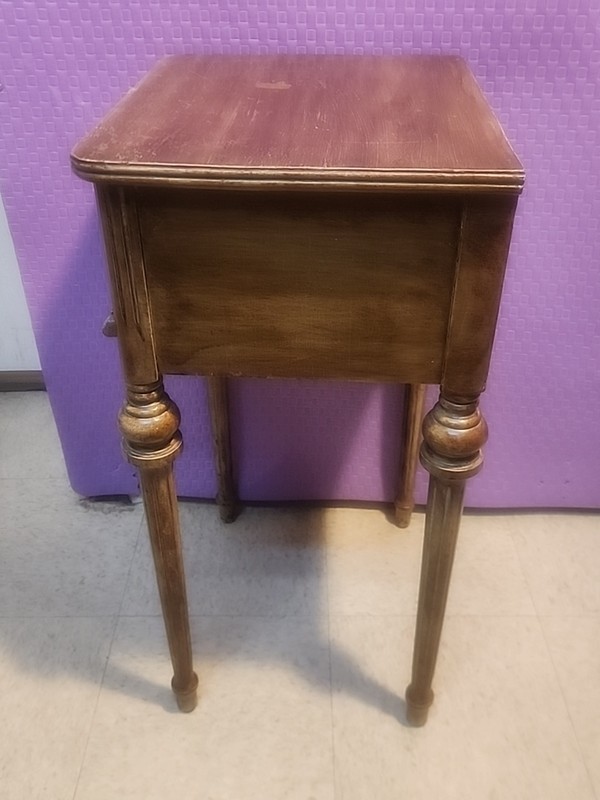 Antique Single-Drawer Stand Not Sure ,oak Cherry Wood,Heavy Piece, White Wash gallery