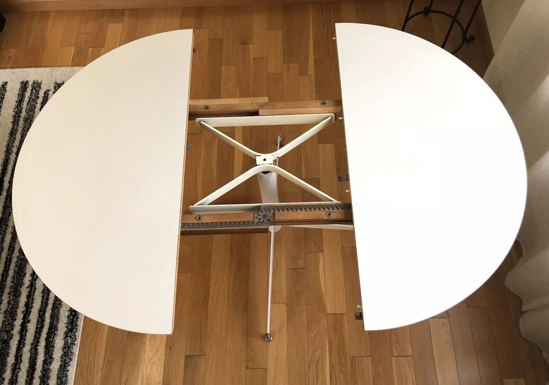 1950s Expandable Dining Table w/ Leaf Eames Herman Miller Knoll Style MCM STURDY gallery