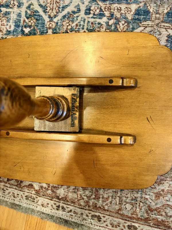 Ethan Allen Maple Spider Feet Tilt-Top Tray Side Wood Table gallery