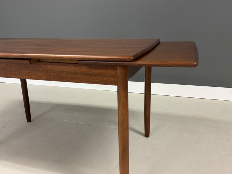 Refinished 72” Danish Modern Teak Draw Leaf Table gallery