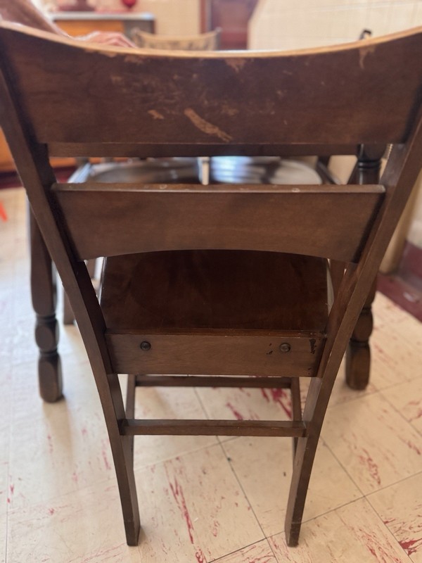 Vintage Solid Wood Tables With Hidden Extensions And 4 Chairs gallery