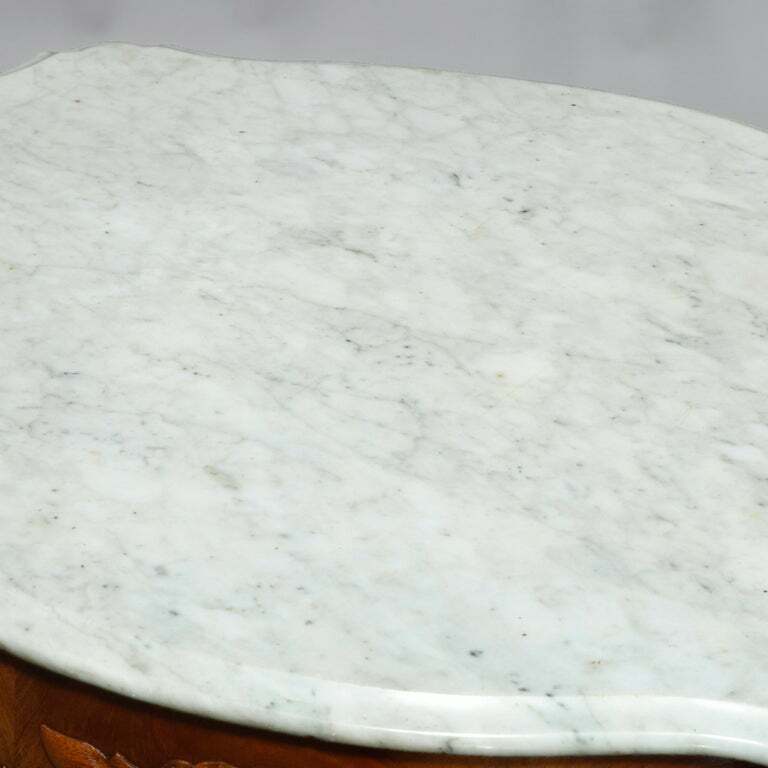 Antique Victorian Turtle Top Marble Top Mahogany & Walnut Lamp Table, Circa 1860 gallery