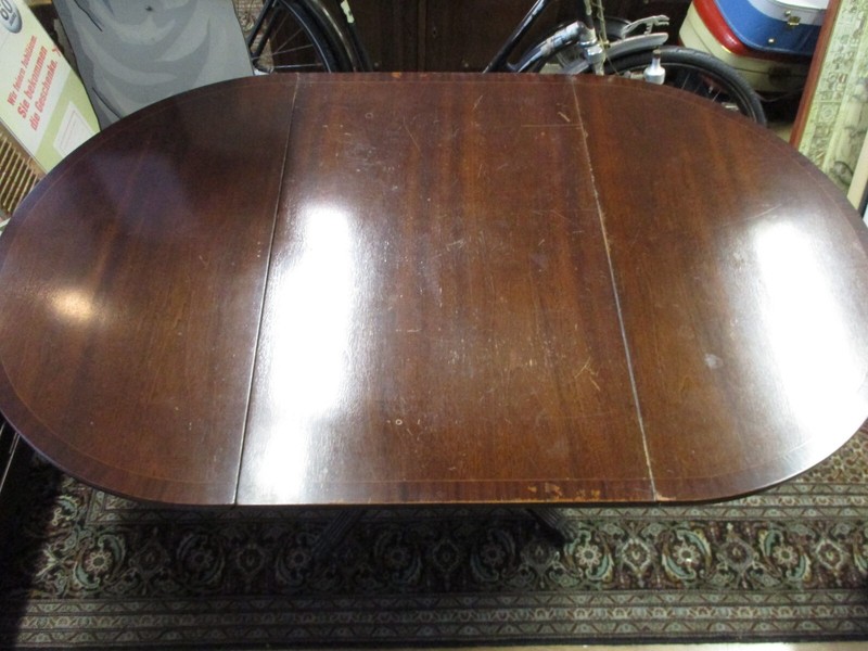 Beautiful Old English Table with Brass Lion Feet, Mahogany, 90x148cm gallery