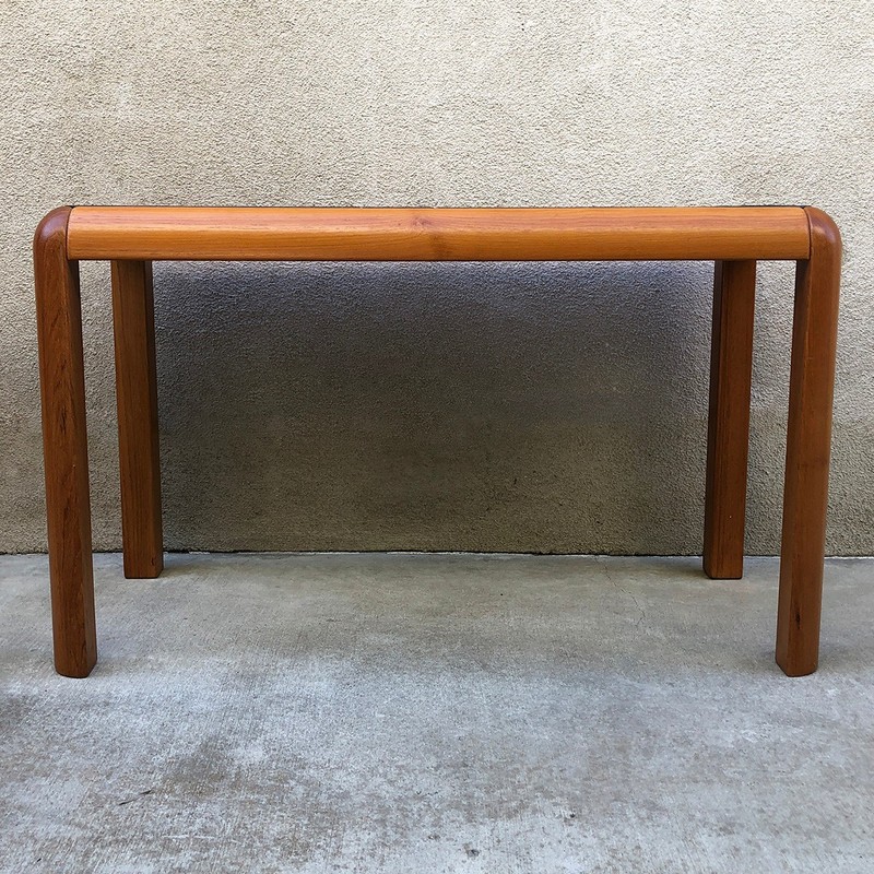 Vintage Gangsø Møbler Slate Tile & Teak Console Table