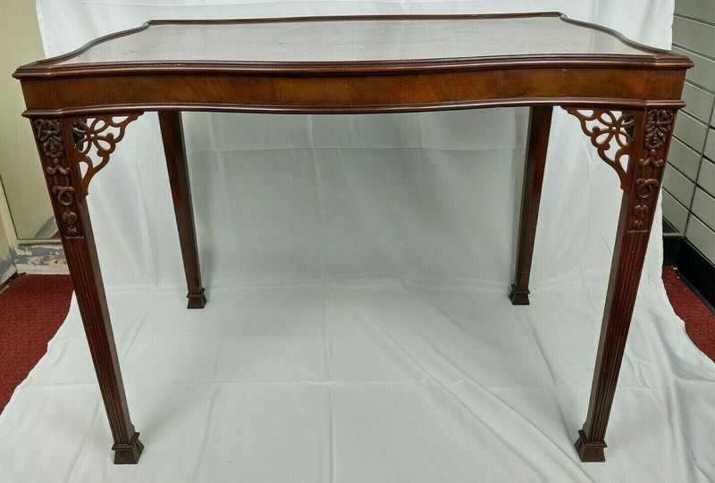 Baker Stately Homes Collection Flame Mahogany Carved Marlborough Tea Table gallery