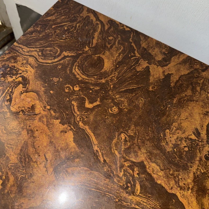 Vintage Mid-Century Modern Square Side Table 15”x15” Wood Tapered Legs Marbled gallery