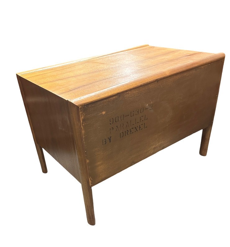 Mid Century "Parallel" Walnut End Table Commode by Barney Flagg For Drexel gallery
