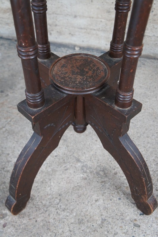 Antique Victorian Eastlake Walnut Rectangular Parlor Side End Table gallery