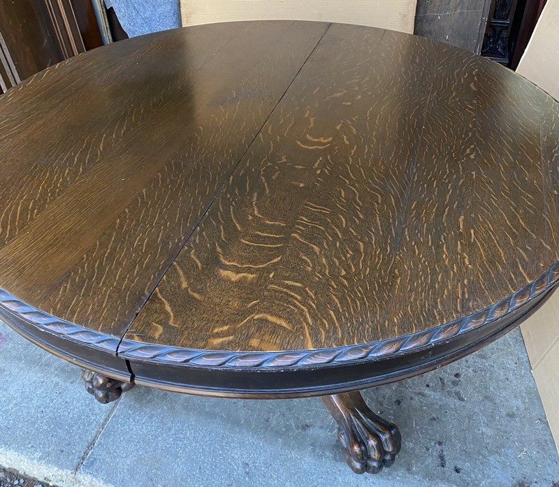 R. J. HORNER 60” OAK GRIFFIN DINING TABLE, 3-12” LEAVES gallery