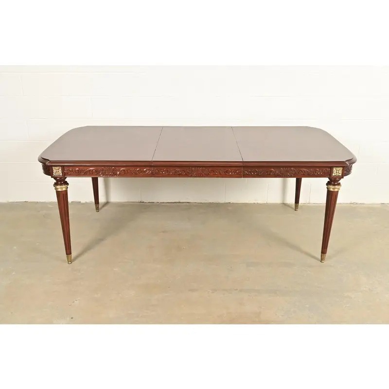 Maison Jansen Style French Regency Mahogany Dining Table, Newly Refinished gallery