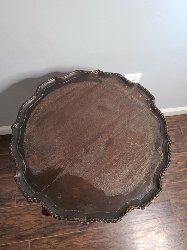 Antique Mahogany Tripod Table Pie Crust Top Talon Claw Foot Chippendale Style gallery