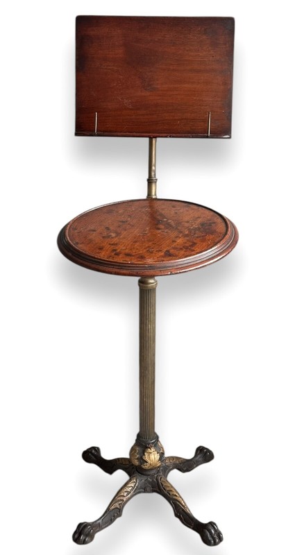19th Century Accent Table Reading Stand Cast Iron and Mahogany gallery