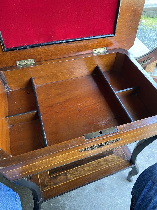 VICTORIAN INLAID SEWING STAND gallery