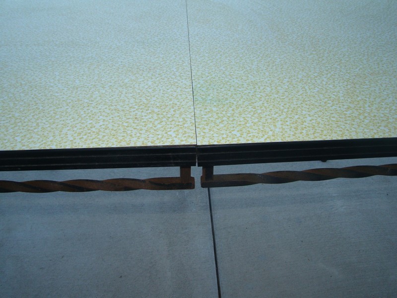 VTG MID CENTURY 50's TABLE w/ WROUGHT IRON HAIRPIN LEGS & YELLOW FORMICA TOP gallery
