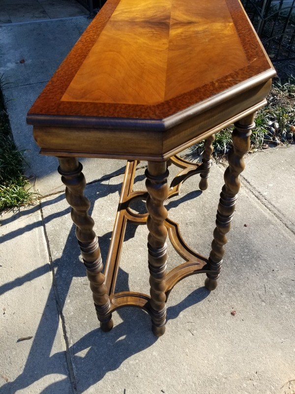 Antique Mahogany & Burl English Barley Twist Parlor Table Exceptional FREE SHIP gallery