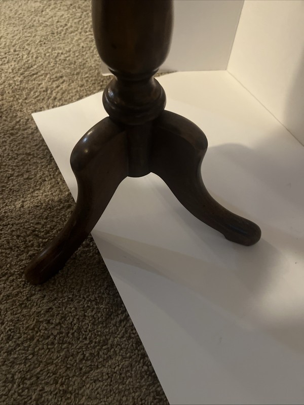 Small Tilt Table Vintage Dark Wood gallery