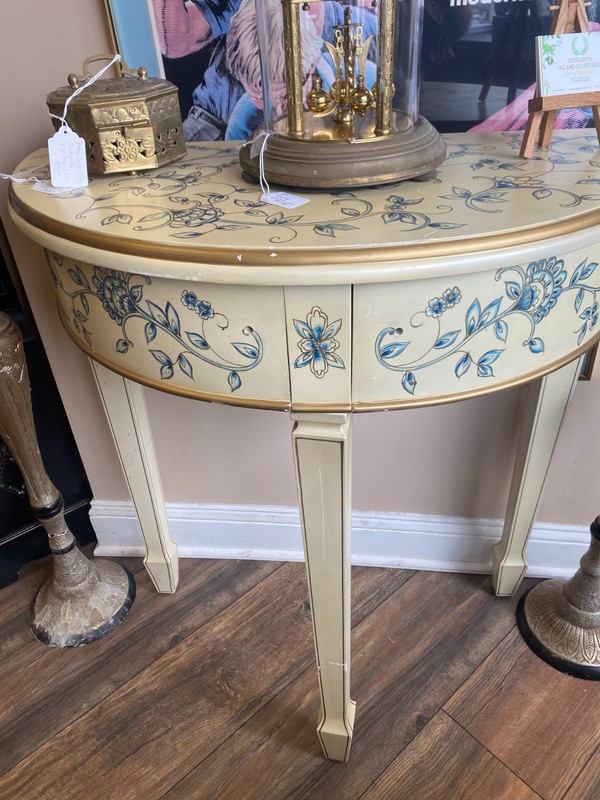 Mid-Century Imperial Demi-Lune Console Table gallery