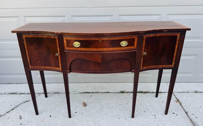Pennsylvania House Mahogany Marquerty marquerty inlaid brass top sideboard