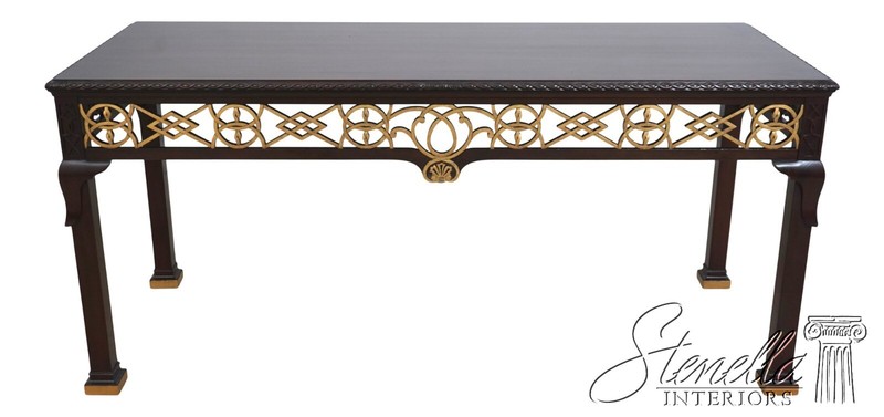 68148: BAKER Chippendale Large Mahogany Library Table