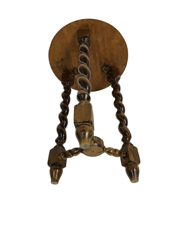 Vintage Two-Tier Barley Twist Side Table pedestal barn style gallery