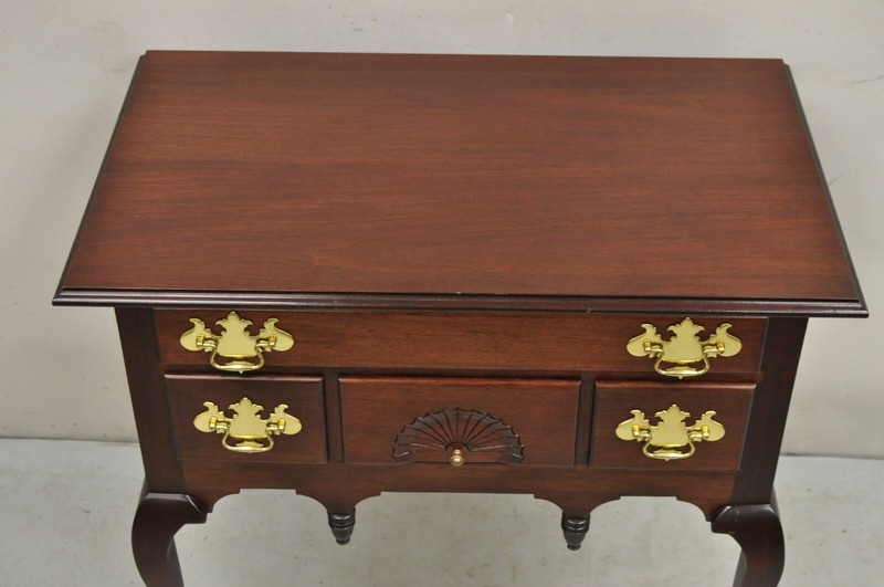 Vintage Queen Anne Style Mahogany Lowboy 4 Drawer Silverware Chest gallery
