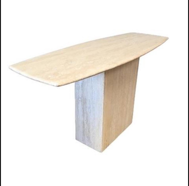 Vintage 1970’s Solid, Real Travertine Console / Sofa / Entry Table