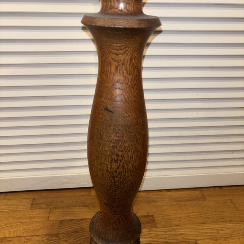 Antique Oak Pedestal Plant Stand 36 Inches Tall With Claw Feet gallery