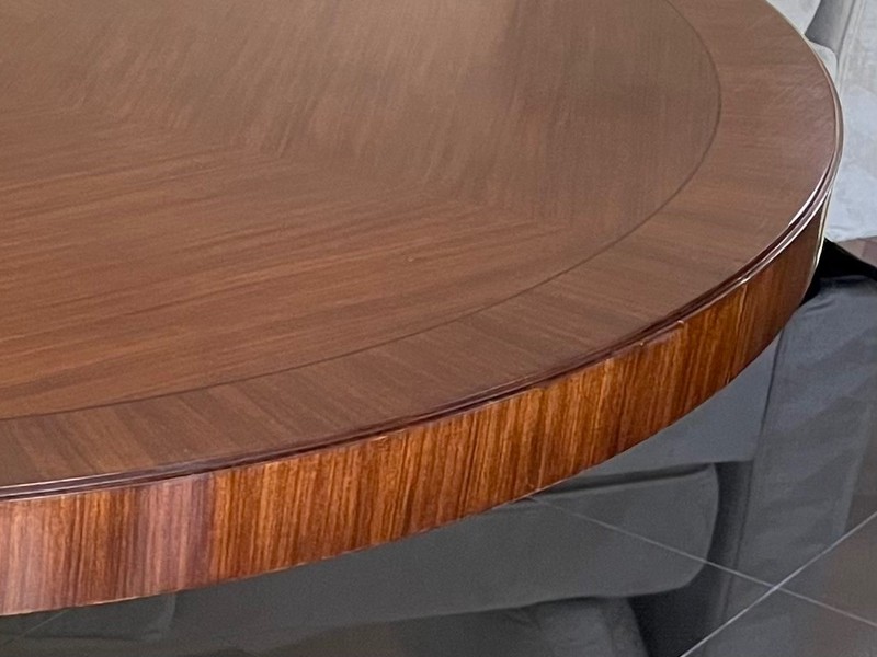 Vintage Walnut Round Pedestal Center Hall Table gallery