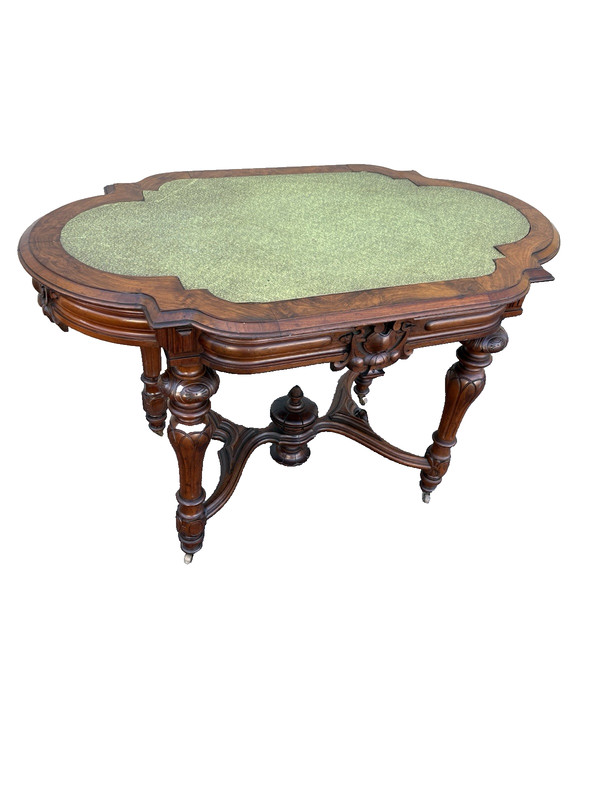 67072 RARE Walnut Victorian Lamp Table with a Drawer on Each End gallery