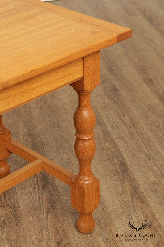 Vintage Custom Crafted Oak Trestle Table gallery