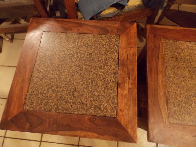 Teak Sausage Granite Top End Table / (1 Table) (ET87) gallery