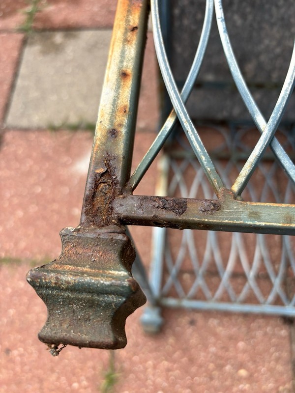 Antique Wrought Iron And Marble Small Side Table gallery