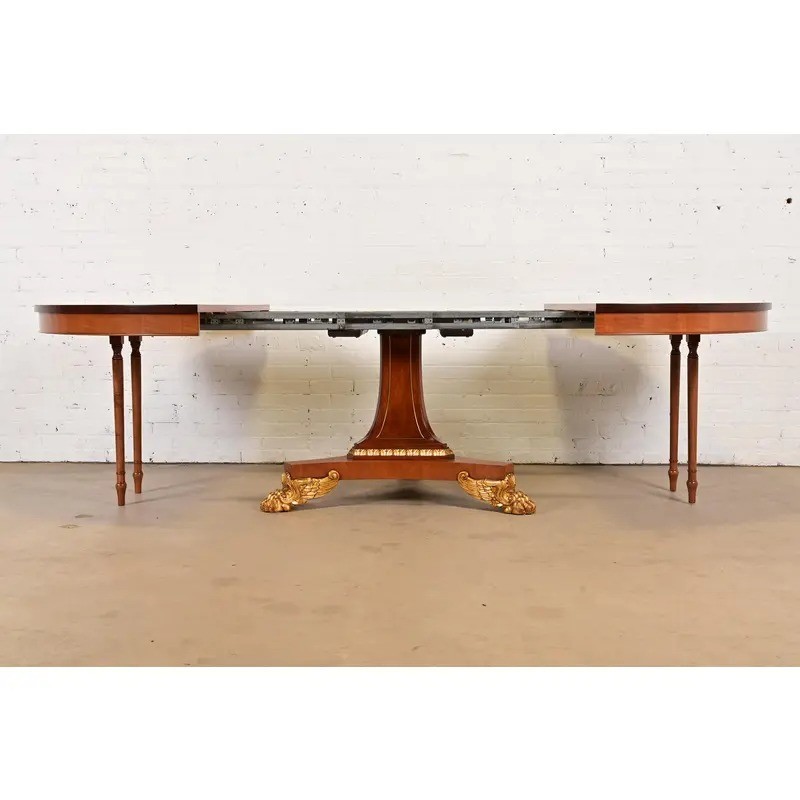 Baker Furniture Regency Cherry Wood Extension Dining Table, Newly Refinished gallery