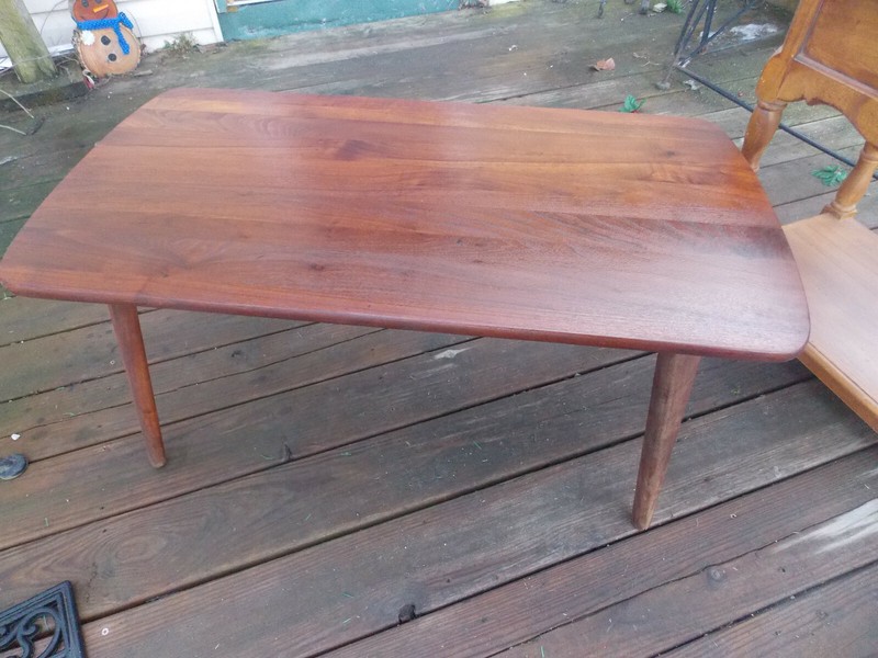 Solid Walnut Mid Century Coffee Table (CT-133)