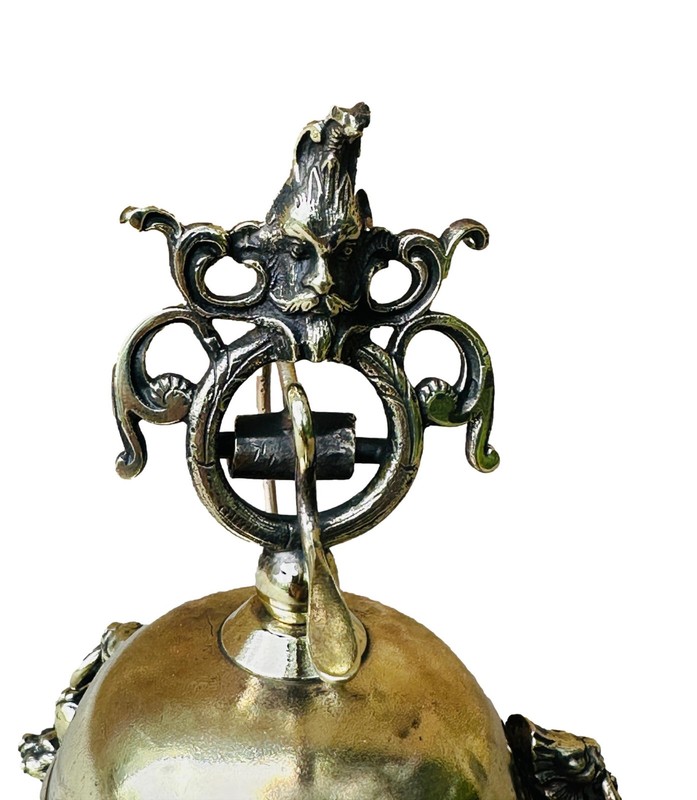 Antique French Bronze Table Bell, Mascaron, Table Gift 19th Century, 1850 gallery