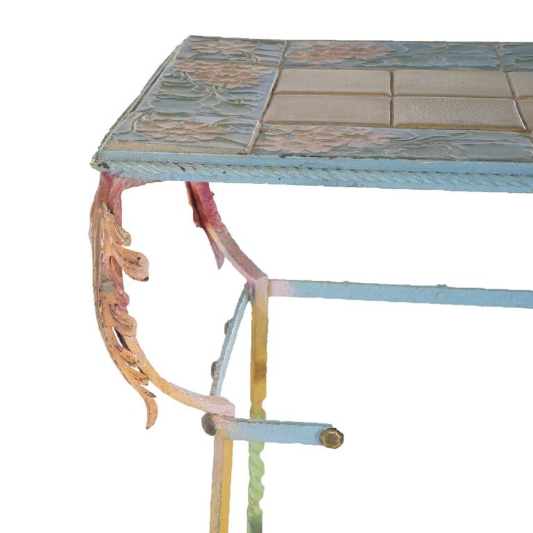 Arts & Crafts Rookwood Pottery Tile Top Wrought Iron Table C1910 gallery