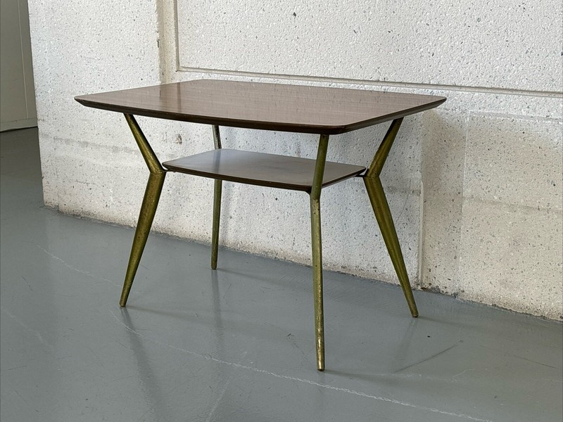 Mid Century Modern Coffee/side Table Aluminum Legs Formica Top gallery