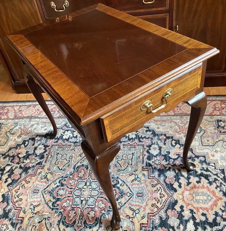 Councill Craftsmen Mahogany Queen Anne Side End Table w/ Drawer #2