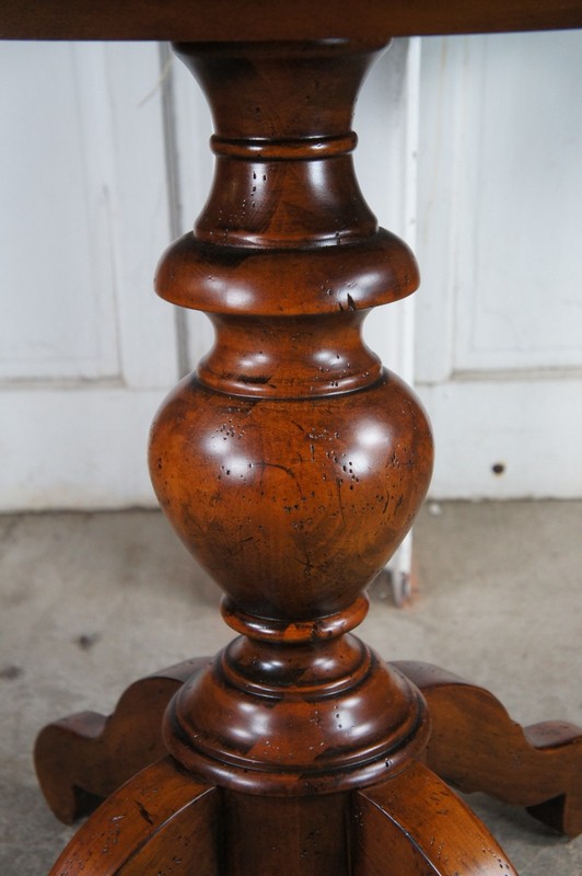 2 Vintage Henredon French Louis Philippe Style Walnut Pedestal Side Tables gallery