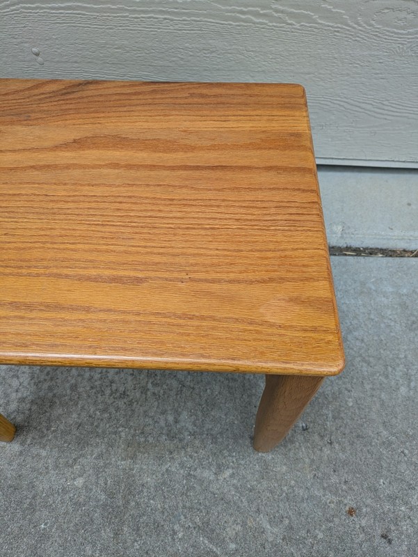 Vintage Mid Century Danish Modern Solid Oak Wood Side End Table D54 gallery