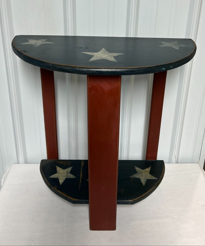 VTG Painted Distressed 2-Tier Accent Table Plant Stand 23.75″T x 22.75″L x 11″W