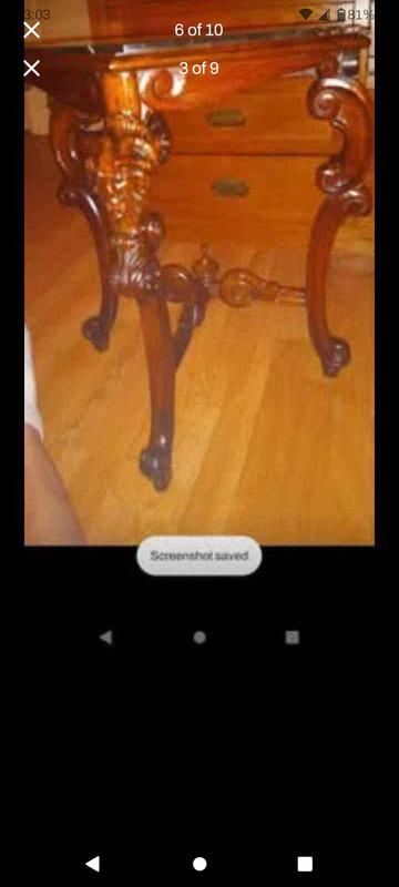 Antique Rococo Revival console/parlor table early 19thcent,blk marbel pristine gallery