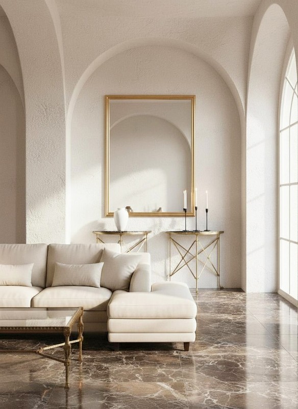 Pair of Bronze and Black Granite Demilune Console Tables, Manner of Jansen gallery