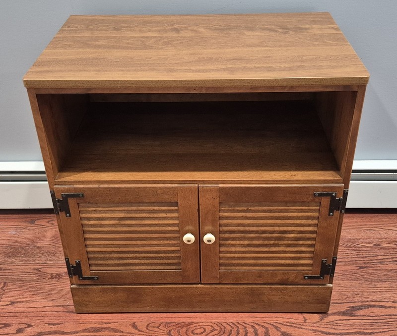 Vintage Ethan Allen MCM Record Cabinet Nutmeg Heirloom Collection End Table
