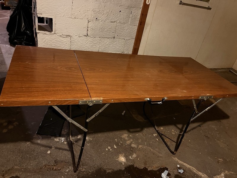 VTG All-luminum Faux Wood Grain Folding Table Heavy Duty Aluminum Legs 30” X 72”