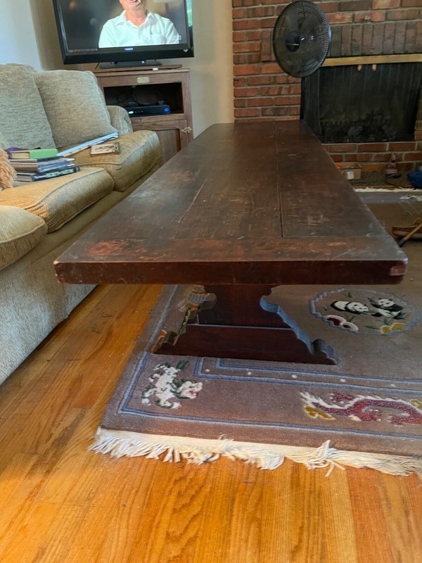 Antique 1700s? French Oak Monastery Table Two Heights 92 1/4 x 23″ – 20″ or 28″